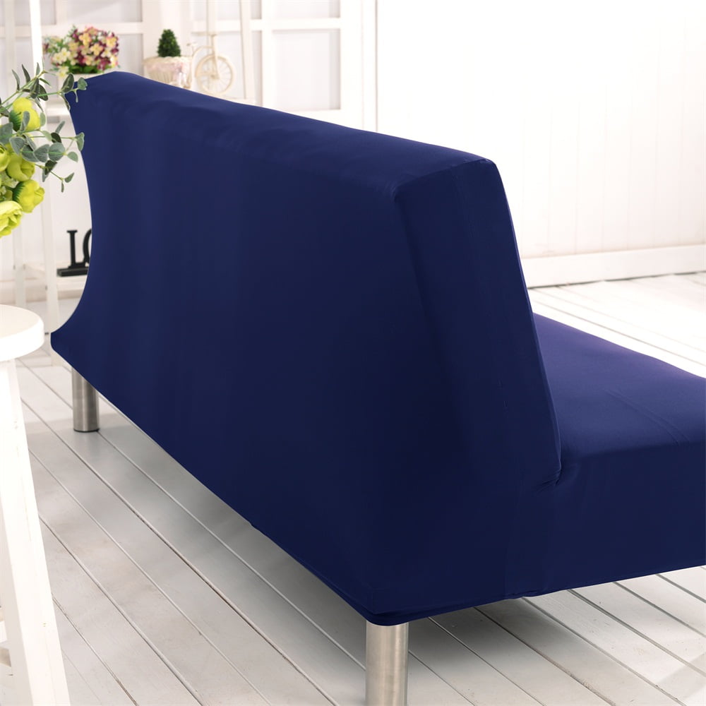 SHANNA Futon Slipcover Armless Sofa Covers Stretch Sofa Bed Slipcover Protector Elastic (Navy Blue)