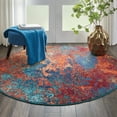 thumbnail image 6 of Nourison Celestial Abstract Atlantic 4' x ROUND Area Rug, (4 Round), 6 of 7