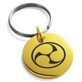 thumbnail image 1 of Stainless Steel Ujiie Samurai Crest Engraved Small Medallion Circle Charm Keychain Keyring, 1 of 1