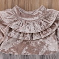 thumbnail image 4 of ITFABS Bébé Filles Velours Polaire Robe Volant Col Rond Manches Longues Robe, 4 of 7