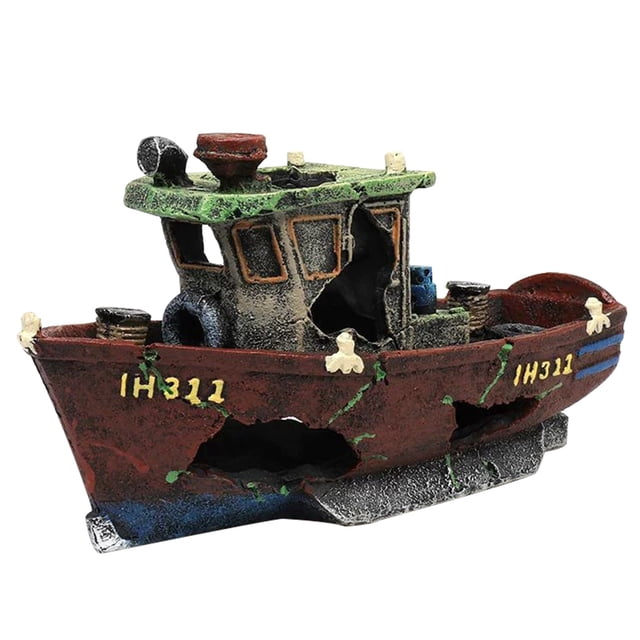 1pc Aquarium Fishing Boat Decor Fish Tank Craft Aquarium Decor Fish Tank Decor