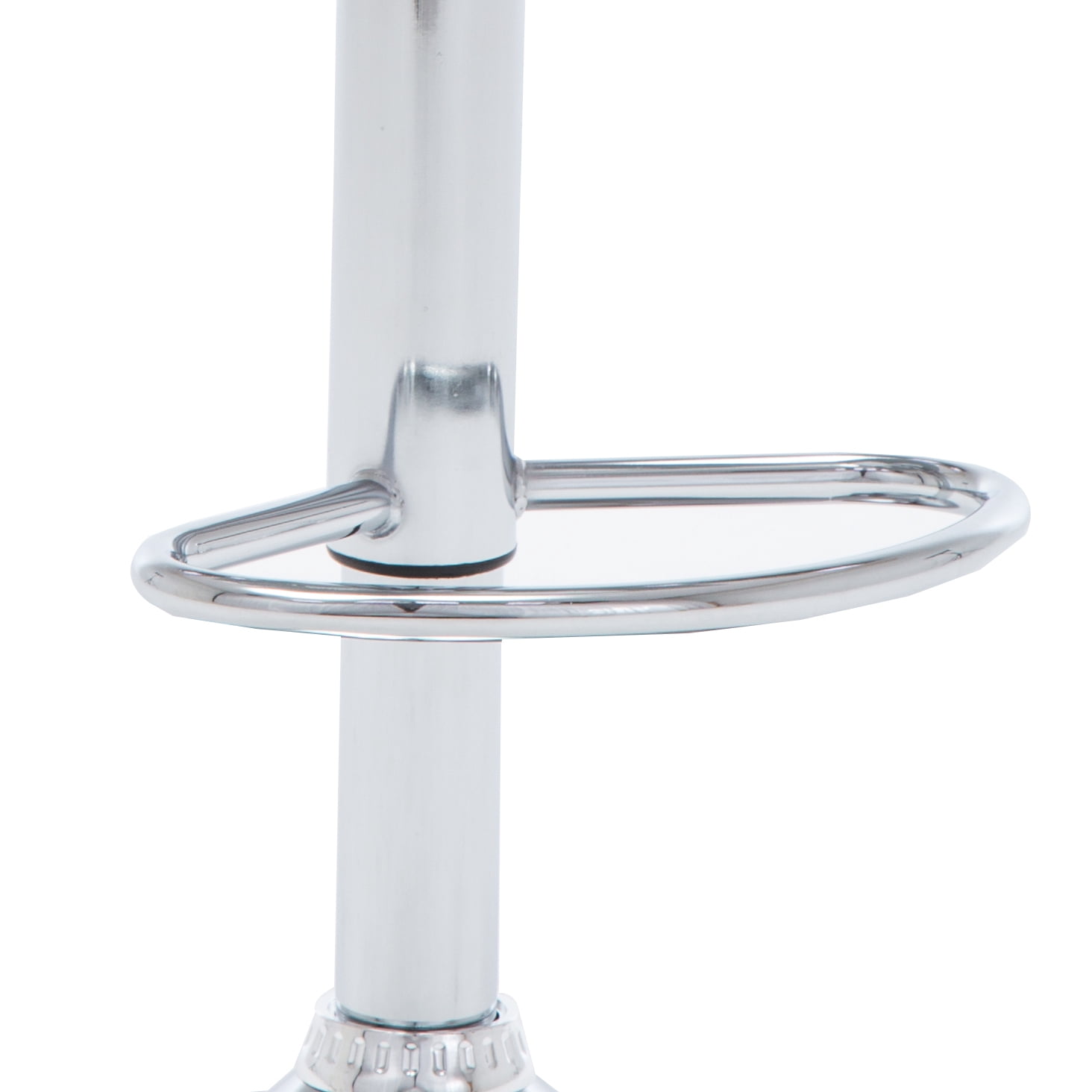 Contoured Contemporary Backless Armless Swivel Height Adjustable Hydraulic Lift Chrome Base Bar Stool with Footrest (Gray) - Set of 2