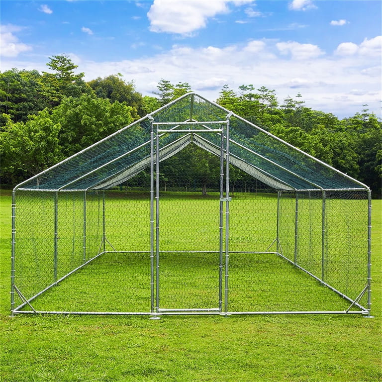 Aukfa Chicken Coop, 20 ft Large Chicken Run Cage Outdoor, Heavy