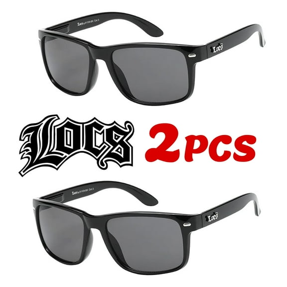 Locs Hiphop Fashion 2 Black 91109 Sunglasses Classic Retro 80s Style