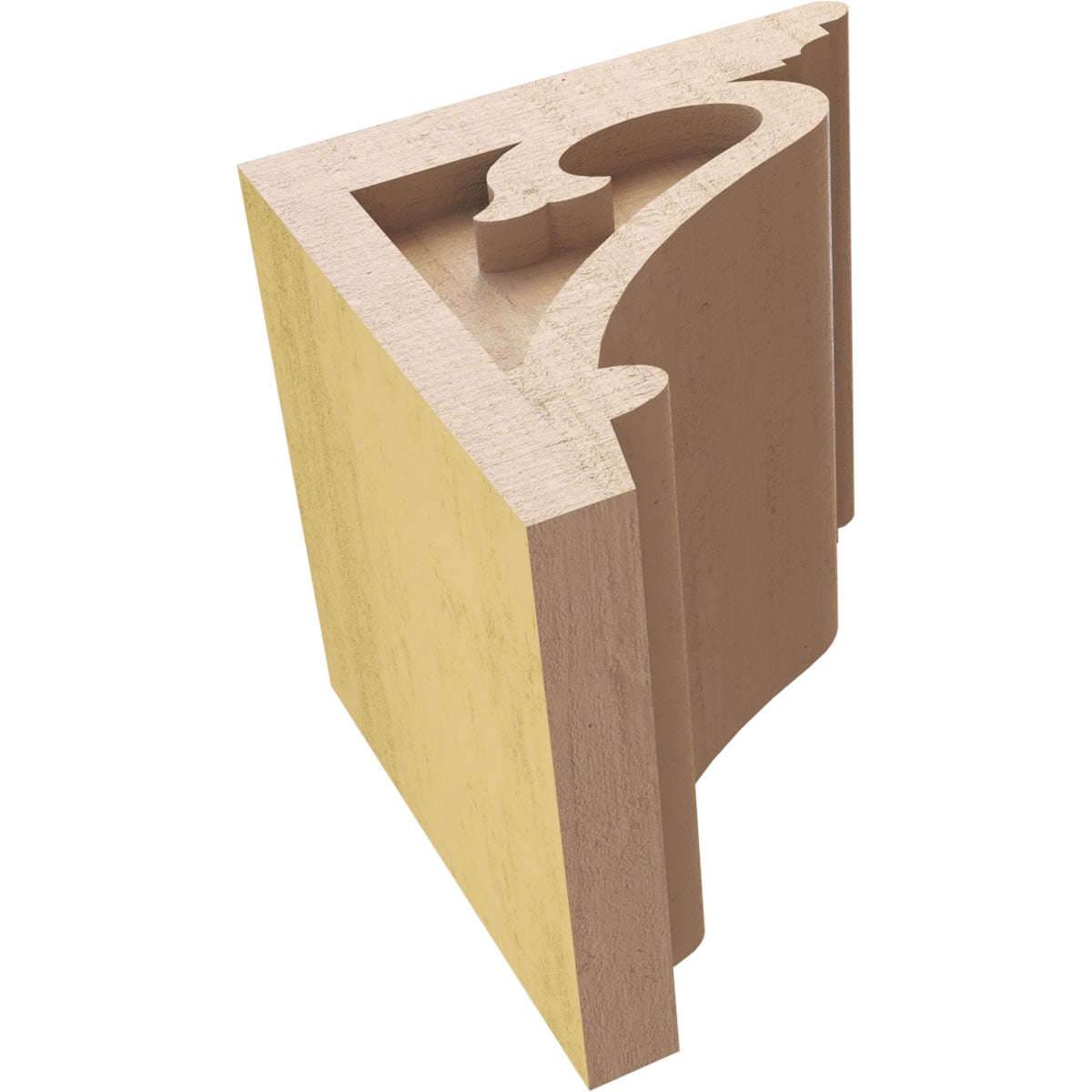 6"W x 6"D x 6"H Wide Mayflower Rough Cedar Woodgrain TimberThane Corbel, Primed Tan
