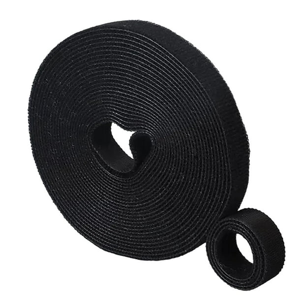Cinta Gancho y Bucle Doble Cara HookLoopBlack 1 pza 5m 12mm Negro Rollo Velcro Doble Cara Hook Loop. VentDepot MXKHL-001