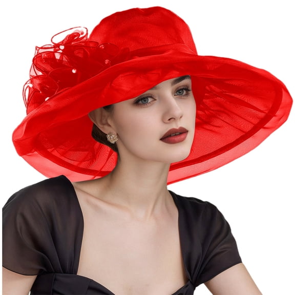 Hauaitttt Fashion Women's Wide Brim Sun Hat with Breathable Mesh and Flowers Stylish Sun Hat for Summer Summer Hut Buoy Hat Travel Hats Women Fashion Visor Womens Beach Visor Headband Roll up Padres