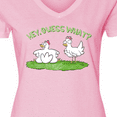 thumbnail image 4 of Inktastic Hey, Guess What? Chicken Butt Women's V-Neck T-Shirt, 4 of 5