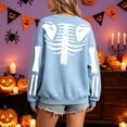 thumbnail image 4 of Enyan Halloween Sweatshirt Spooky Season Long Sleeve Funny Graphic Shirt Fall Tops Halloween Shirt Women Sky Blue,XXL, 4 of 7