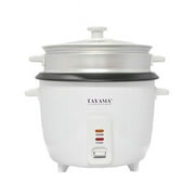 Tayama  3 Cup Rice Cooker with Steam Tray, White