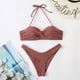 thumbnail image 2 of Conjunto de ropa de playa con estampado de Bikini y traje de baño dividido calado de Color sólido cómodo para mujer OAVQHLG3B Store  lin121212, 2 of 4