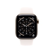 Apple Watch Series 11 [GPS + Cellular 42mm] Smartwatch with Gold Titanium Case with Light Blush Sport Band - M/L