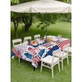 thumbnail image 4 of Outdoor Tablecloth with Umbrella Hole for Patio/Picnic/Party/Camping, Anniversary USA Flag Waterproof Table Cloth Rectangle Table Cover Washable, Eagle American Fireworks (60"x 102"), 4 of 9