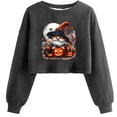 thumbnail image 1 of Ailaofu Women's Sweatshirt Fall Halloween Lantern Long Sleeve Pullover Spooky Season Sweatshirt, 1 of 2
