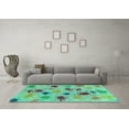 thumbnail image 3 of Ahgly Company Indoor Rectangle Abstract Turquoise Blue Contemporary Area Rugs, 2' x 3', 3 of 4