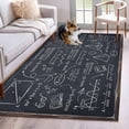 thumbnail image 2 of Mathematics Equations Area Rugs Collection 3'x5', Blackboard Math Numerical Geometric Non Slip Indoor Rectangle Throw Runner Rug Floor Mat Carpet for Living Room Dining Table Bedroom Nursery, 2 of 9
