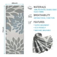 thumbnail image 2 of Blue and Gray Floral Pattern Hot Yoga Mat Towel Non Slip for Hot Yoga - Quick-Drying Yoga Mat Cover with 4 Corner Pockets with Travel Bag - Hot Yoga Towel Non Slip 74"x26", 2 of 6