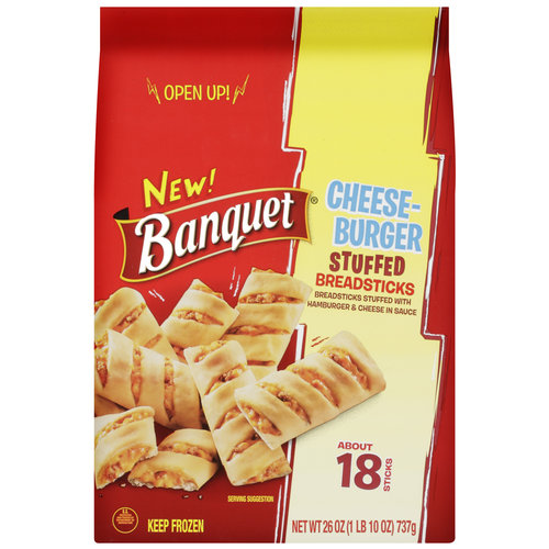 Banquet Cheeseburger Stuffed Breadsticks, 18ct