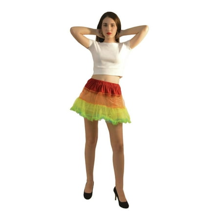 Rainbow Colored Petticoat Tutu for Women