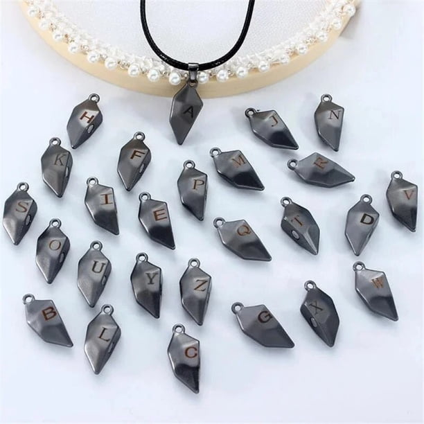 Collar de pareja con letras de A-Z para mujer y hombre, juego de collares con piedras y corazones, atracción magnética, regalo de Jelwelry, 1 par