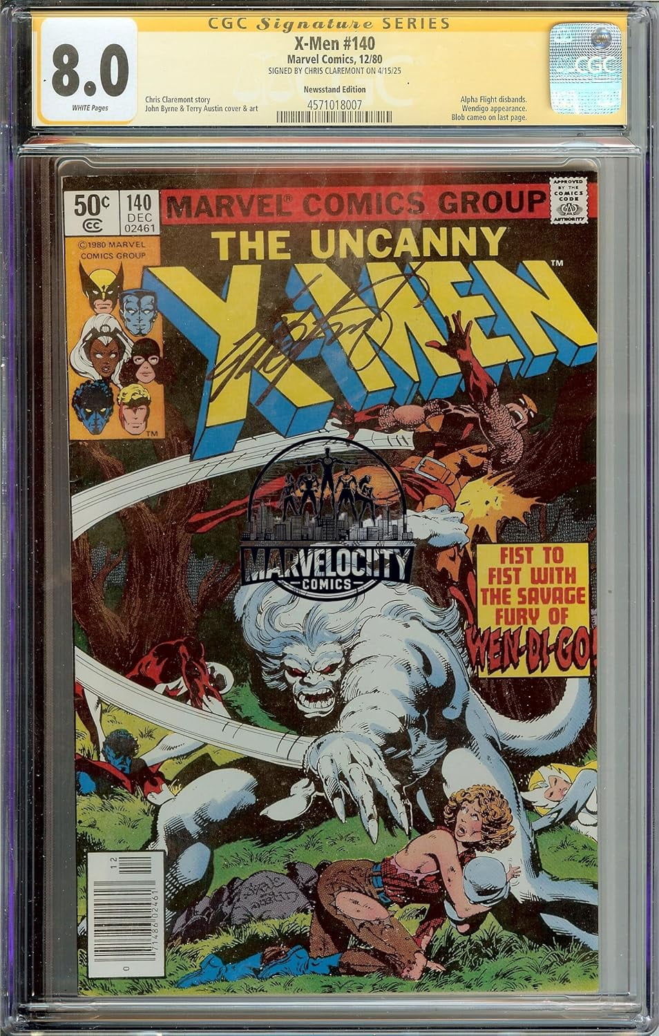 Uncanny X-Men #140 Signed Chris Claremont CGC 8.0