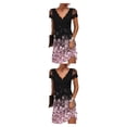 thumbnail image 3 of Vestido corto Qarigey de Manga corta para mujer Rosa L, 3 of 6