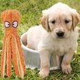 thumbnail image 5 of Dog Squeaky Toys Plush Chew Toy Crinkle No Stuffing Octopus Stuffed Duck Pet Interactive Toy Durable with Squeaker for Puppies, Small, Medium, and Large Dogs 1 Pack (Orange), 5 of 7