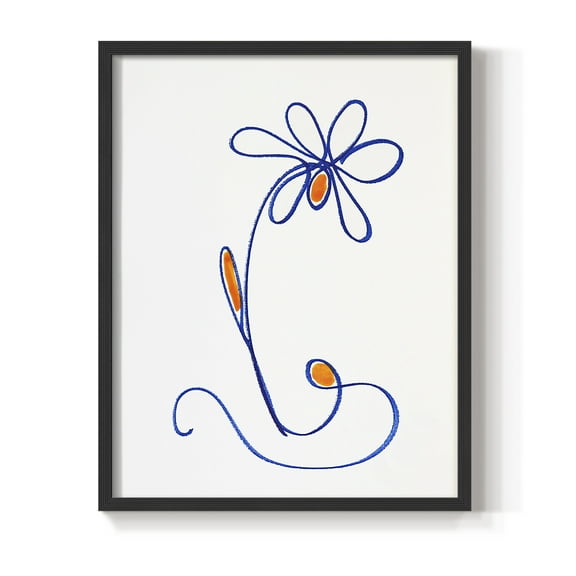 Wobbly Blooms II Framed Print - Solid Wood in Single Picture Frame Solid Wood 2 Framed Print