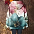 thumbnail image 4 of Floral Print Hoodies for Womens Drawstring Adjustable Pullover Sweater Blouses Light Warm Spring Outfits 2025 Pullover Fall Winter Clothes with Kangaroo Pocket, 4 of 4