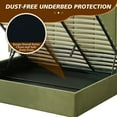 thumbnail image 6 of King Size Upholstered Platform Bed Frame with Lift up Storage, Velvet Headboard & Built-in Nightstands, No Box Spring Needed, Green, 6 of 11