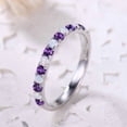thumbnail image 3 of Silver & Stone Jewels Purple & White CZ Wedding Ring Half Eternity Band 925 Sterling Silver Band, 3 of 6