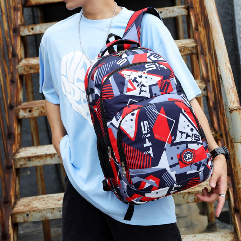 Baprem Boys Backpack Camo Kids School Backpack Lightweight School Bag Trendy Bookbag for Girls, Red