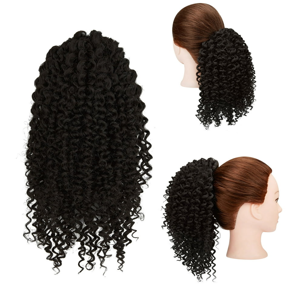 Short Afro KiLELINTAy Curly Hair Extension Hair Bundle Curly Ponytail