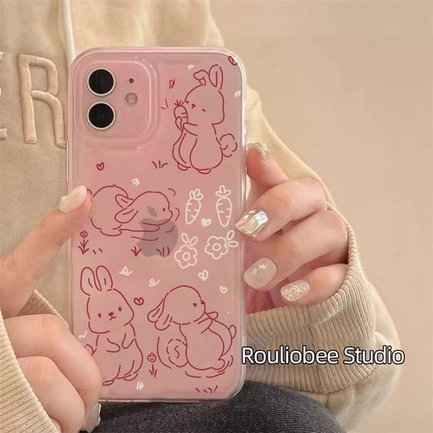 Line Rabbit Space Case Funda Para Teléfono iphone14promax/13/12/11/XR/XS/XSMAX/7/8PLUS-DINUO