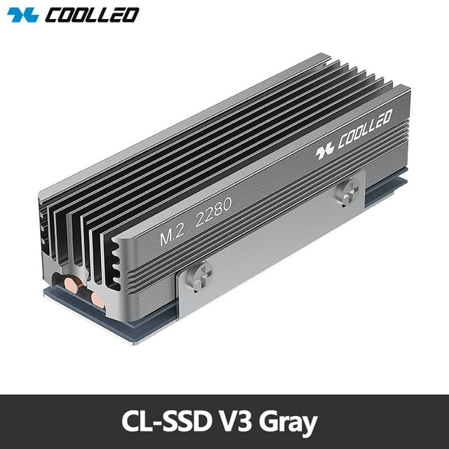 CL-SSD V3 M.2 2280 SSD Heat Sink with 14.8W/MK Thermal Pad 2 Heat Pipes Solid State Drive Radiator CL-SSD V3 Gray