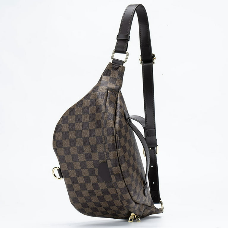 Brown Checkered Fanny Pack, Check Waist Belt Bag Crossbody Women Men H –  Starcove Fashion
