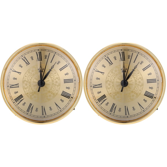Set of 2 Gold Wall Clocks Silent Non-Ticking Decorative Home Office Quartz Timepieces