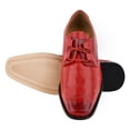 thumbnail image 2 of LIBERTYZENO Mens Genuine Leather Hornback Print Dress Shoes, Red, 2 of 6