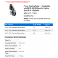 thumbnail image 2 of Power Steering Pump 1 - Compatible with 2012 - 2015 Chevy Captiva Sport 2.4L 4-Cylinder 2013 2014, 2 of 2