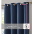 thumbnail image 2 of THD Virginia 100% Blackout Grommet Total Privacy Curtain Panels - Window Curtains for Living Room Bedroom - Set of 2 (Navy Blue, 42 W x 63 L), 2 of 6
