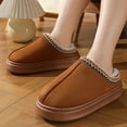 thumbnail image 6 of mgoYE Women's House Slippers Indoor Outdoor Moccasin Fuzzy Fluffy Furry Loafers Suede Warm Shoes|Brown 7.5, 6 of 7