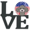 thumbnail image 1 of Caroline's Treasures - Decoración de pared con diseño de metal con diseño de caniche gris plateado y bandera americana, multicolor Caroline's Treasures BB2189WALV, 1 of 1