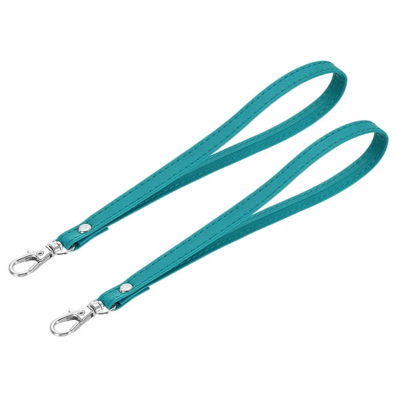 Uxcell 2 Pack Wristlet Strap PU Leather Wrist Lanyard Keychain Hand Strap Cyan