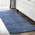 thumbnail image 2 of nuLOOM Moroccan Blythe Distressed Dark Blue Area Rug, 2 ft 8"x 8", 2 of 4