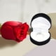 thumbnail image 5 of Caja de anillos flocada con tapa abatible en forma de corazón, caja para anillos de propuesta, embalaje de regalo para joyas, cajas para anillos de San Valentín, 5 of 6