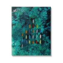 Stupell Industries Harbor From Above Painting Nature Painting Gallery Wrapped Canvas Print Wall Art, 16 x 20