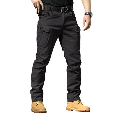 Carpenter Pants For Men Winter Fleece Lined Cargo Pants Pantalones Mens Work Pants Fleece Lined Mens Hiking Baggy Stretchy Work Pants Pantalones Para L Black