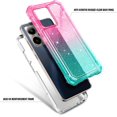 thumbnail image 4 of for Cricket Outlast 5G 2024 Case, AT&T Motivate Pro 5G with [Built-in Screen Protector], [9FT Military Grade Drop Tested] Full-Body Protective Shockproof Bumper Case (Glitter Pink/Aqua), 4 of 5