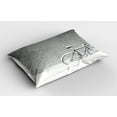 thumbnail image 2 of Ambesonne Winter Pillow Sham 2 Pack, Bicycle Snow Calm Scene, 30"x20", Taupe White, 2 of 3