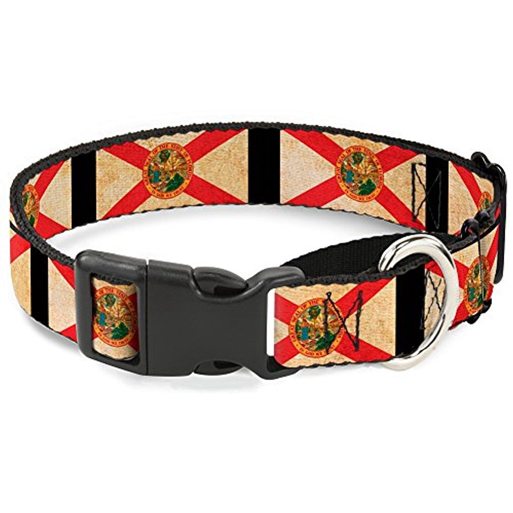 Buckle-Down Florida Flags Black Martingale Dog Collar